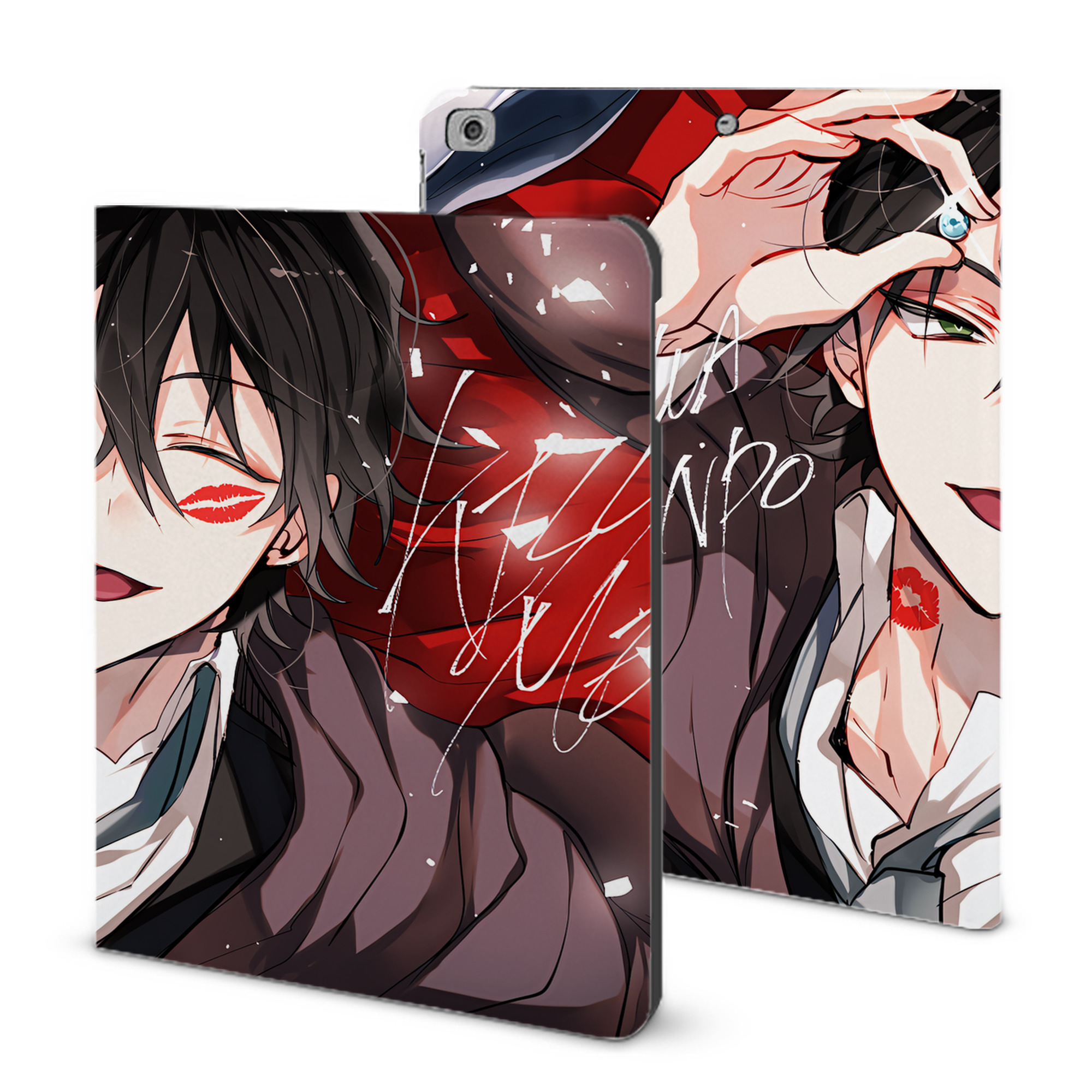（画像用） 文豪ストレイドッグス Bungo Stray Dogs IPad ケース ブック型 PUレザー TPU 耐衝撃 軽量 薄型 ペン収納なし 全面保護 IPad 各モデル対応